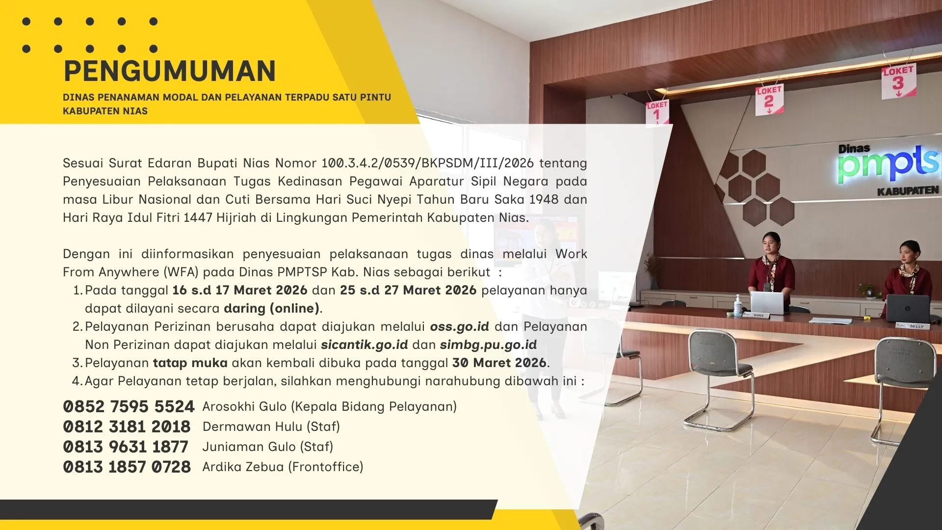 WFA DPMPTSP Nias Tahun 2026